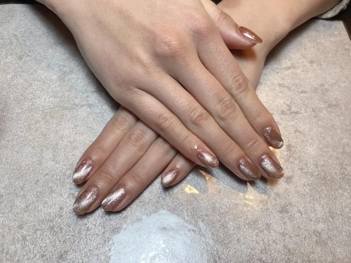 ネイル ジェルネイル キラキラネイル マグネットネイル オフィスネイル パラジェル BLANC.nail yuuのネイルデザイン