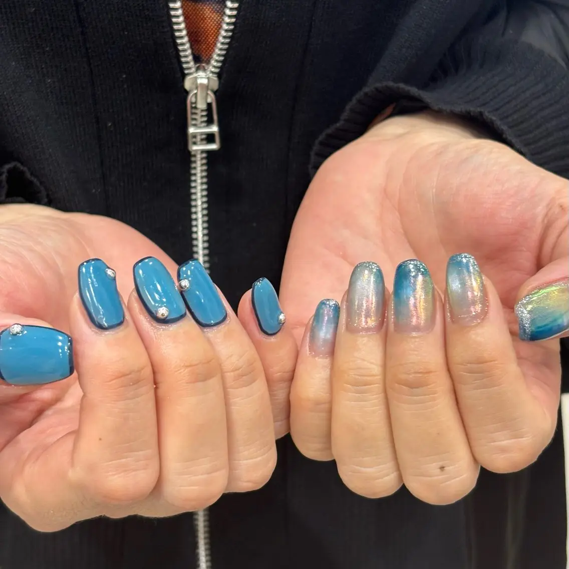 ネイル オーロラネイル ニュアンスネイル ハンドネイル N° nail_ fuyukaのネイルデザイン