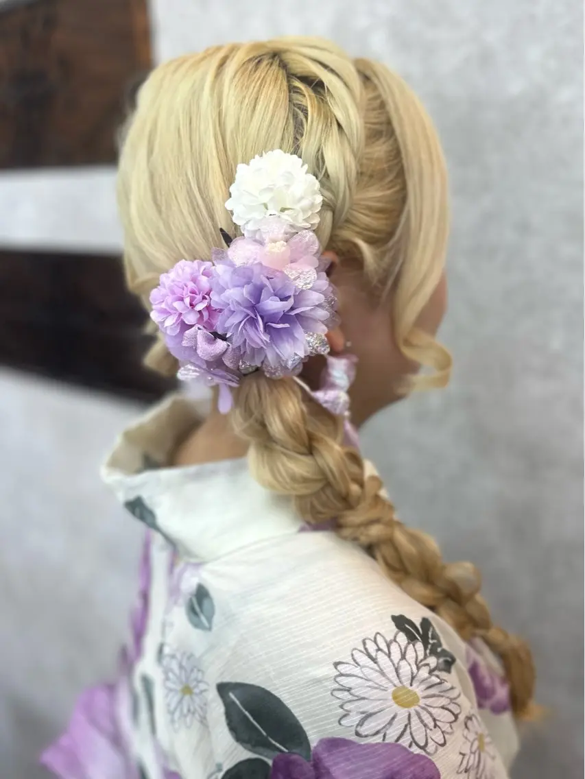 ロング ヘアアレンジ ヘアセット ☘️はるみ☘️縮毛矯 正/カット/大宮のヘアスタイル
