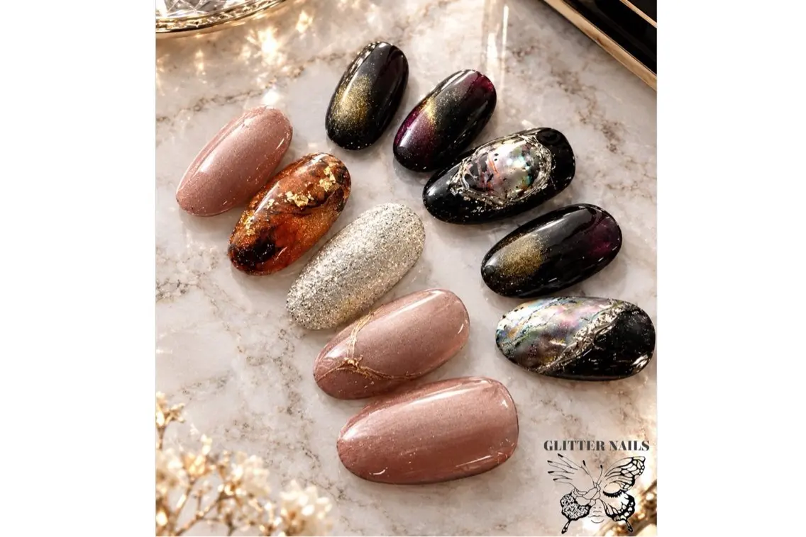 ネイル ハンドネイル GLITTER NAILS高速長田のマツエク・マツパデザイン