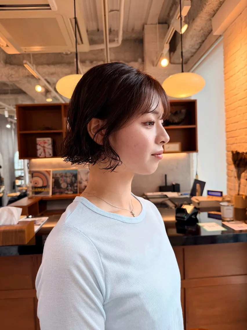 ショート ボブ カット ヘアカラー パーマ トリートメント くせ毛・パーマ◎ ミズノアサミのヘアスタイル