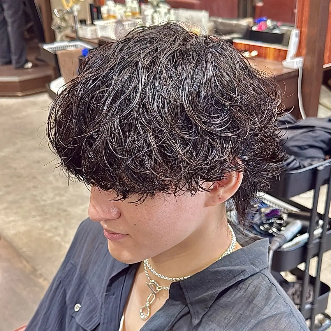 パーマ メンズ メンズパーマ 波巻きパーマ カット パーマ スペインカール/セン ターパート/RYUのヘアスタイル