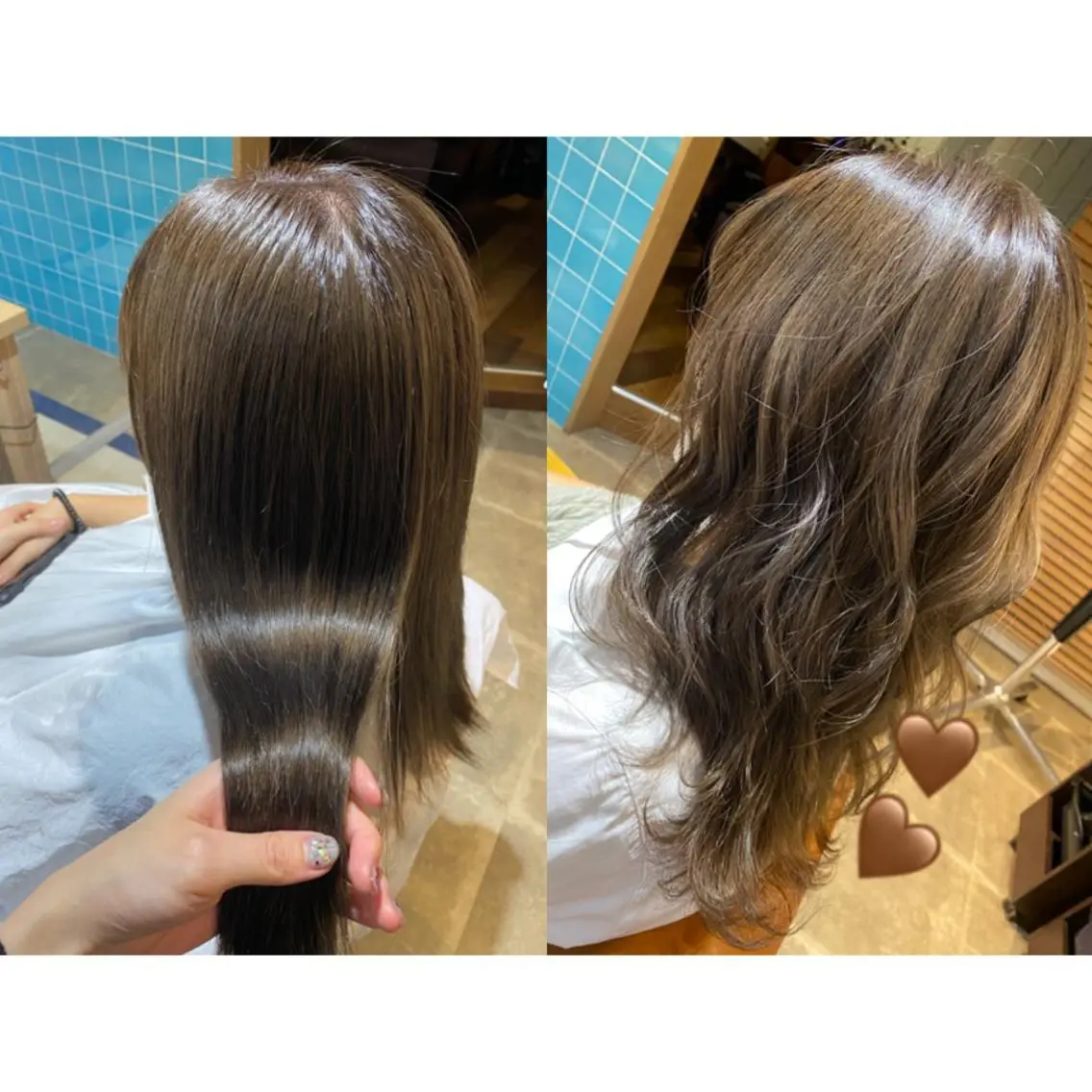 カラー ブリーチ グレージュ 🩵盛れる顔周りヘア EMI🩵のヘアスタイル