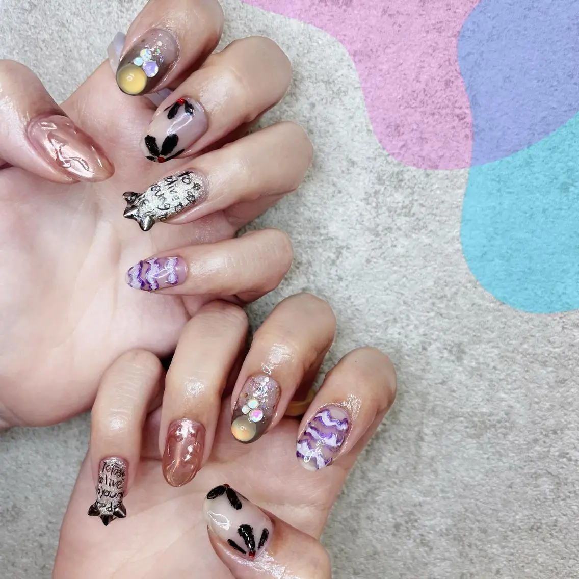 ネイル オーロラネイル ジェルネイル 氷ネイル・うるうるネイル マグネットネイル ミラーネイル VOLLMOND nailのネイルデザイン