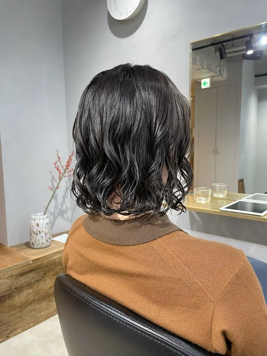 ショート パーマ ボブ デジタルパーマ カット パーマ トリートメント 【表参道】Ruri デジタルパーマのヘアスタイル
