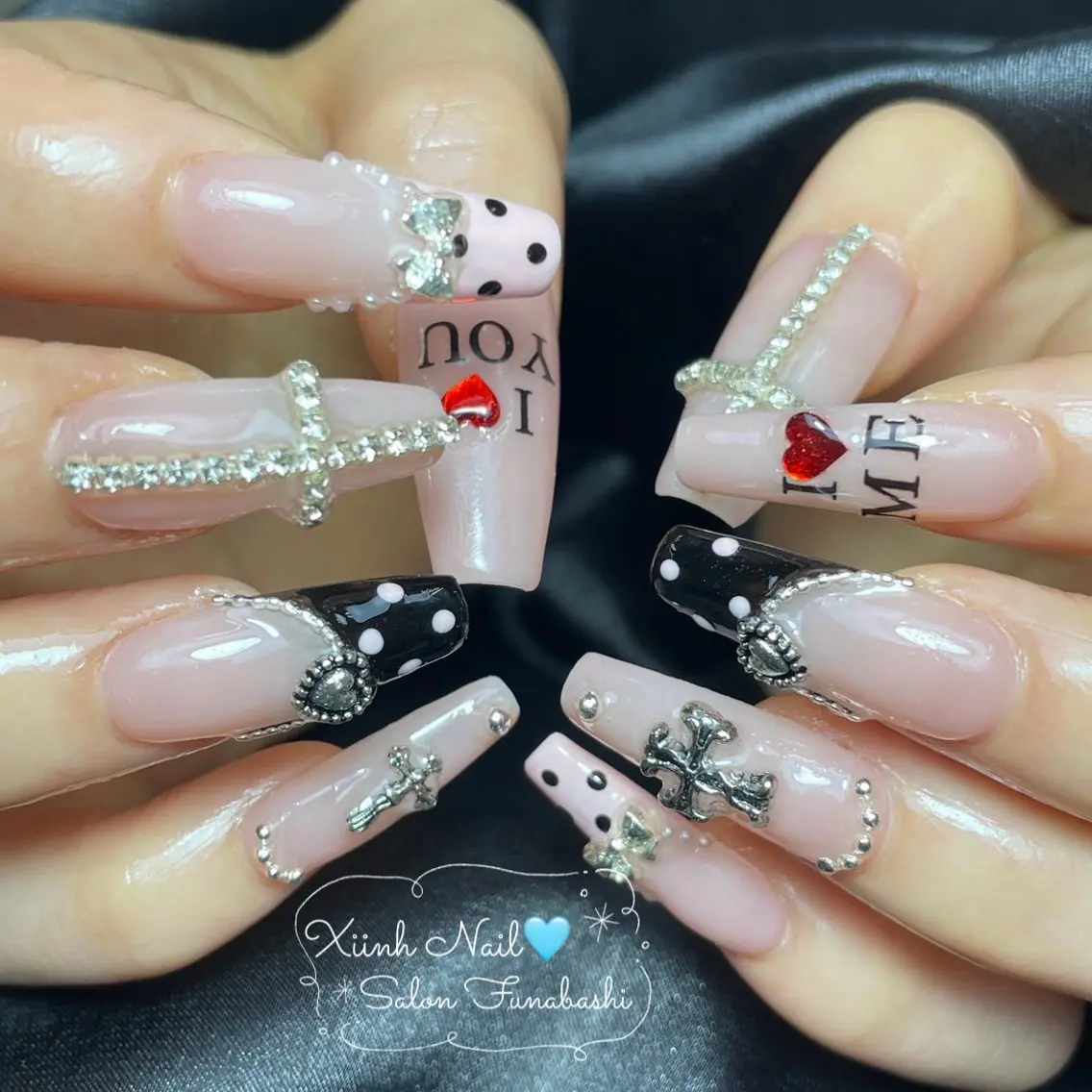 ネイル ブラウン チークネイル 桜ネイル 長さ出し フットネイル ハンドネイル XIINH NAIL SALONのネイルデザイン