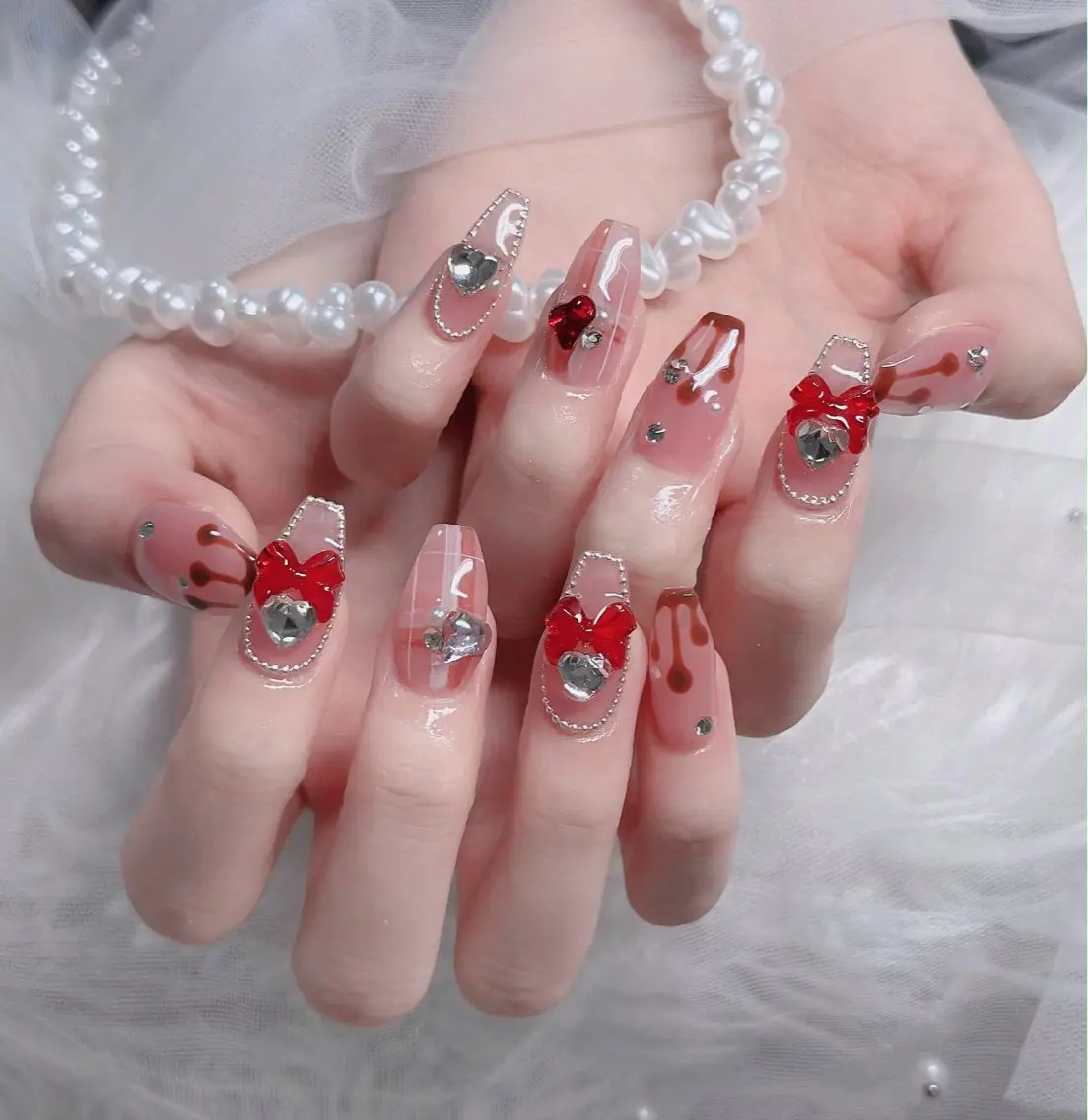 ネイル フレンチネイル ジェルネイル ハロウィン 韓国ネイル マグネットネイル ハンドネイル Hbaby nailのネイルデザイン