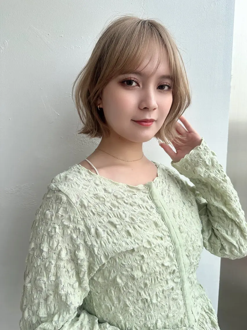 ミディアム ボブ くびれヘア 鎌倉 彩のヘアスタイル