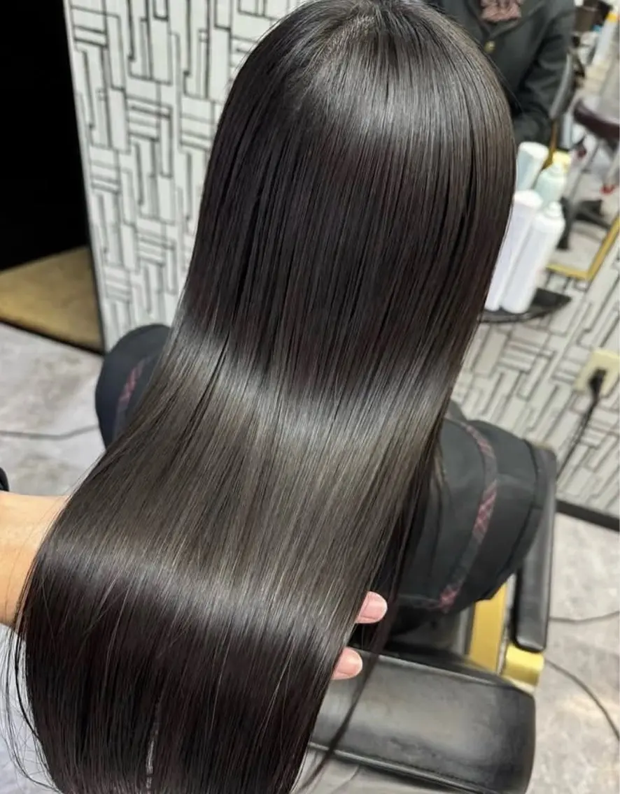 ロング 縮毛矯正 北村 理奈のヘアスタイル