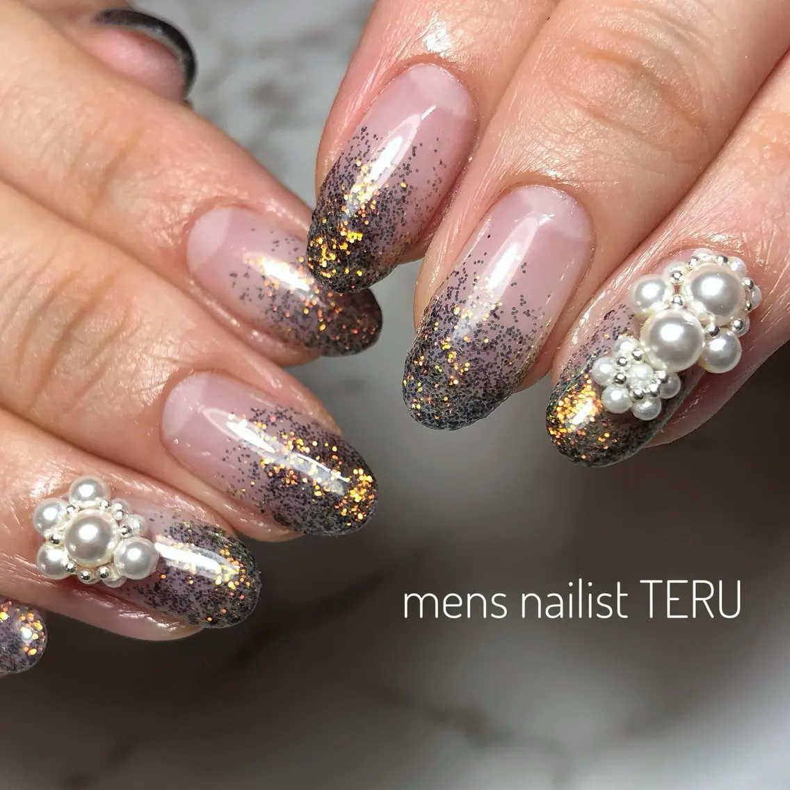 ネイル ラメ(グリッター) メンズネイル ハンドネイル nailsalon ETERNALのネイルデザイン
