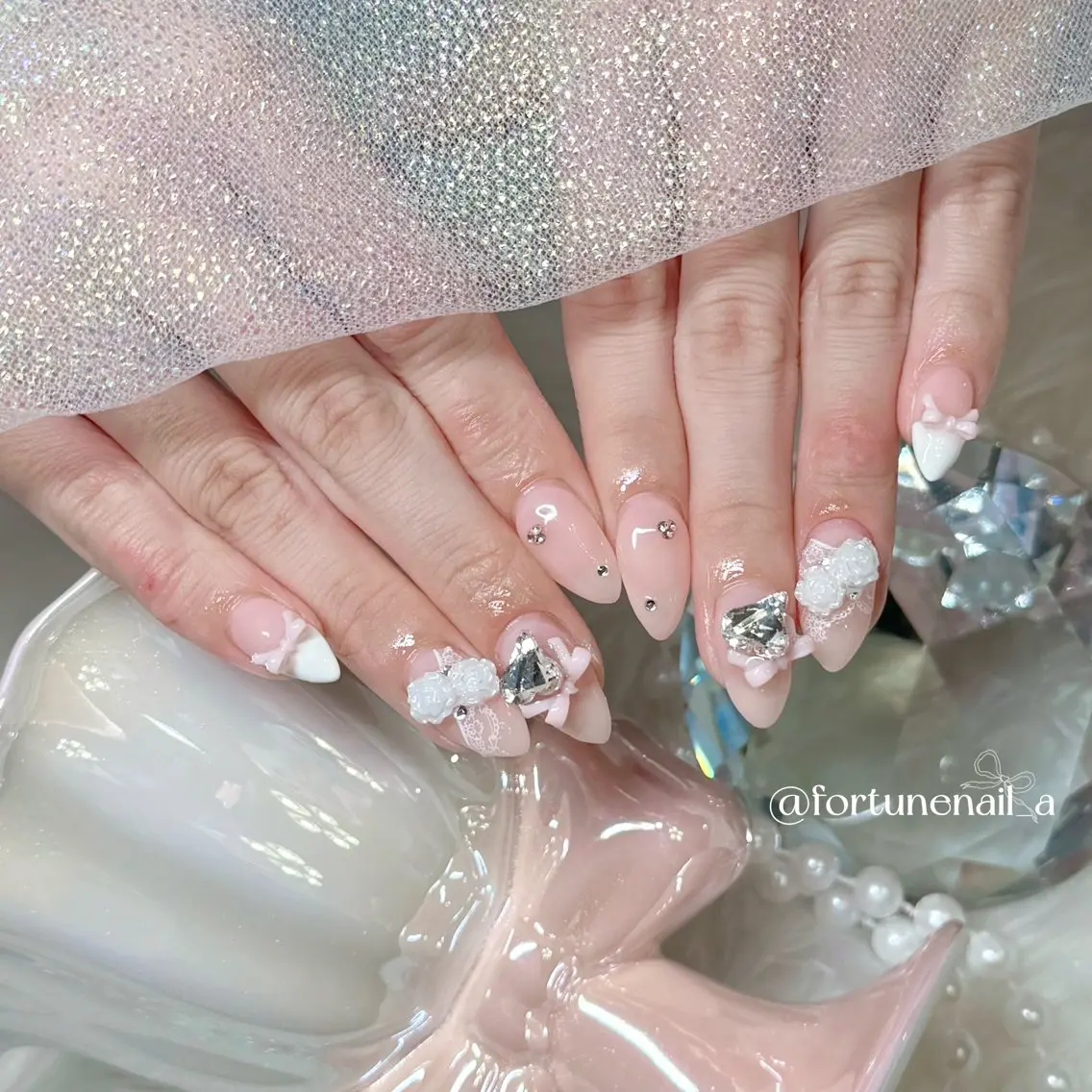 ネイル ハンドネイル .*🎀 aoi🎀のネイルデザイン