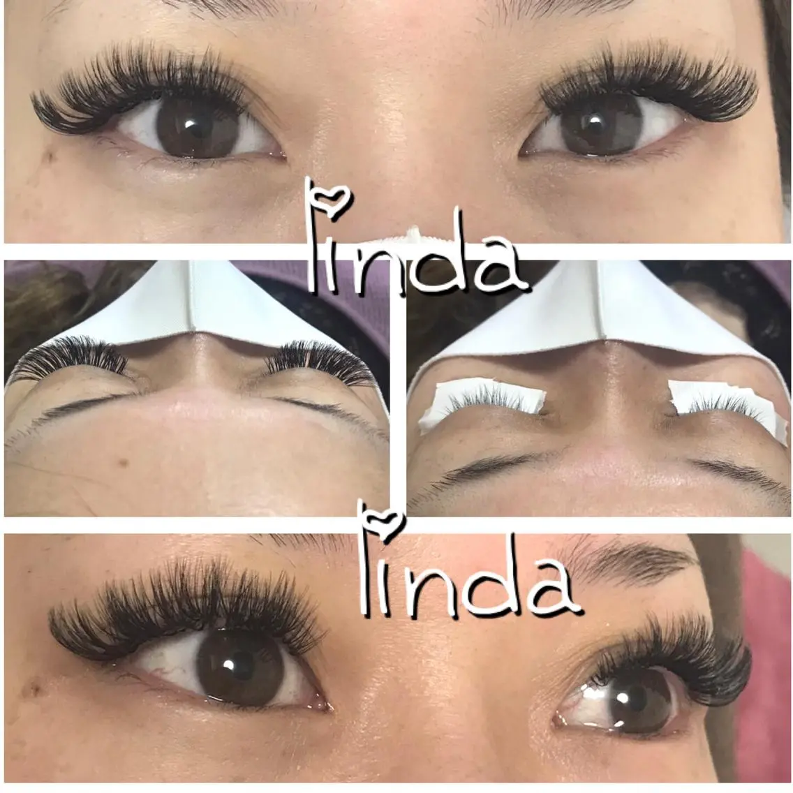 マツエク・マツパ 付け放題 目尻長め ボリュームラッシュ linda lashesのマツエク・マツパデザイン