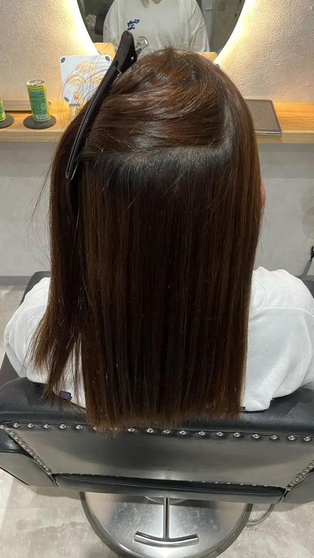 ミディアム 縮毛矯正 🎀neo.RIN/ 透け感艶カラー🎀のヘアスタイル