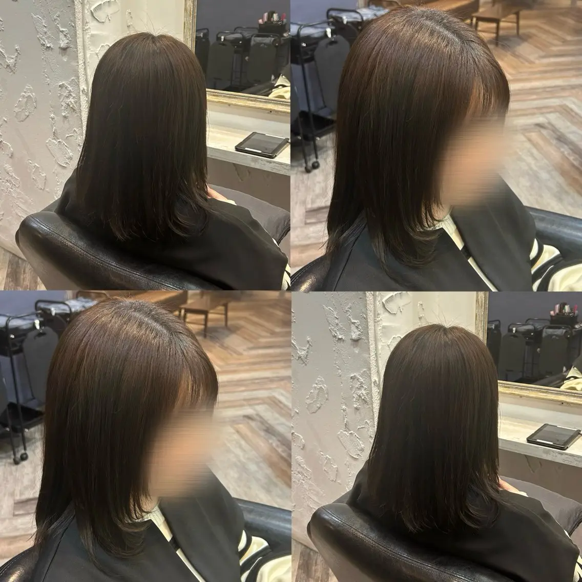 ミディアム カラー オリーブカラー 顔周りカット レイヤーカット HONAMI .のヘアスタイル