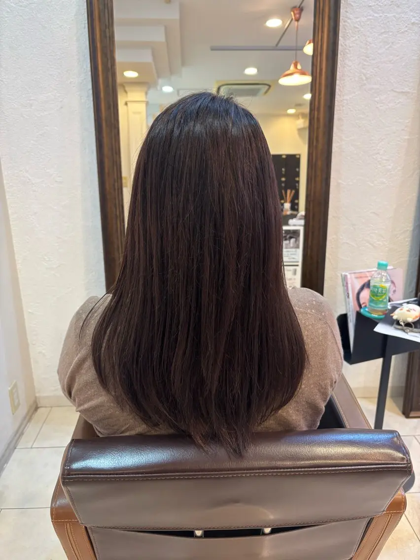 ロング カラー ブラウンカラー チョコレートブラウン ヘアカラー トリートメント 松本 さくらのヘアスタイル