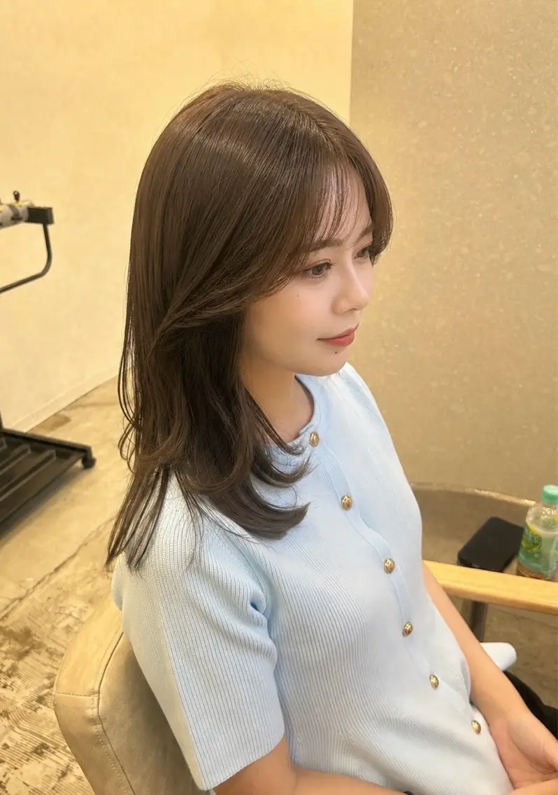 セミロング カット ヘアカラー トリートメント 心斎橋🤍inity KIKOのヘアスタイル