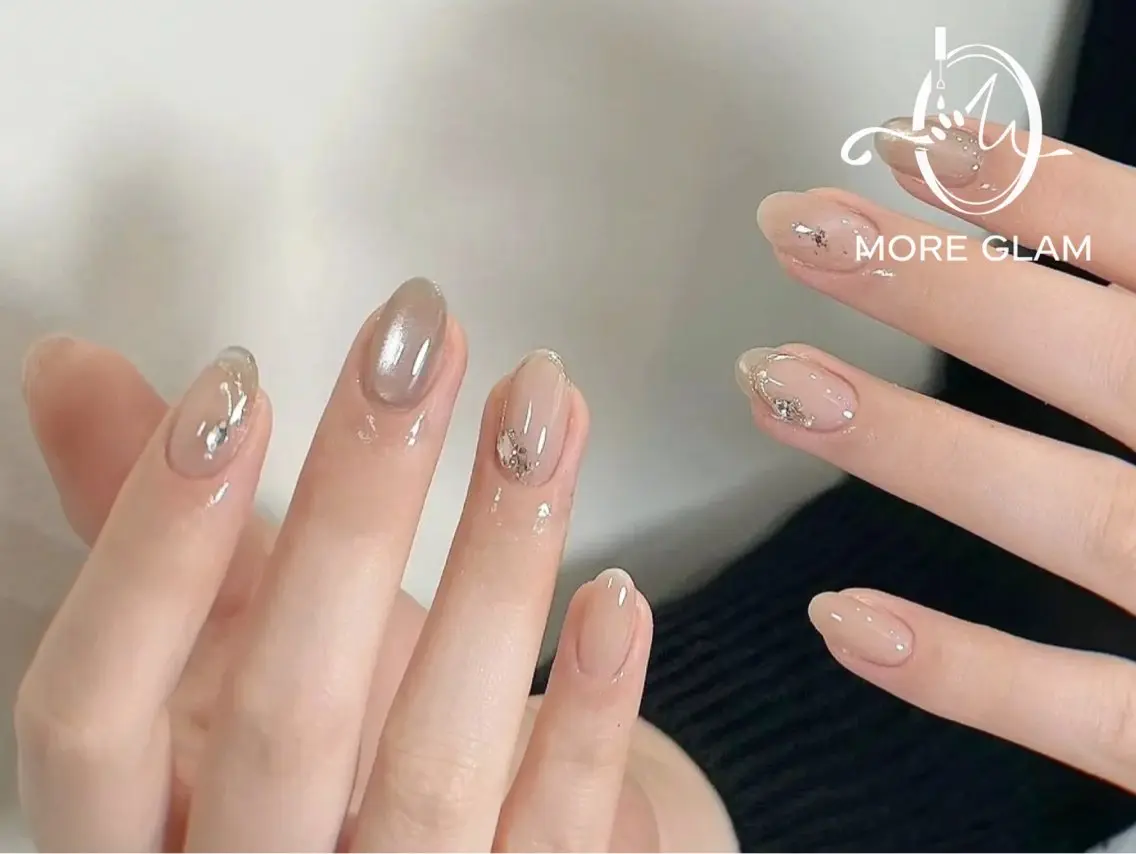 ネイル 長さ出し フットネイル フレンチネイル ジェルネイル 韓国ネイル MoreGlam Nailsのネイルデザイン