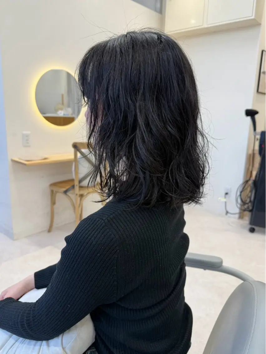 セミロング パーマ パーマ 🪄mizuki /パーマモデル募集のヘアスタイル