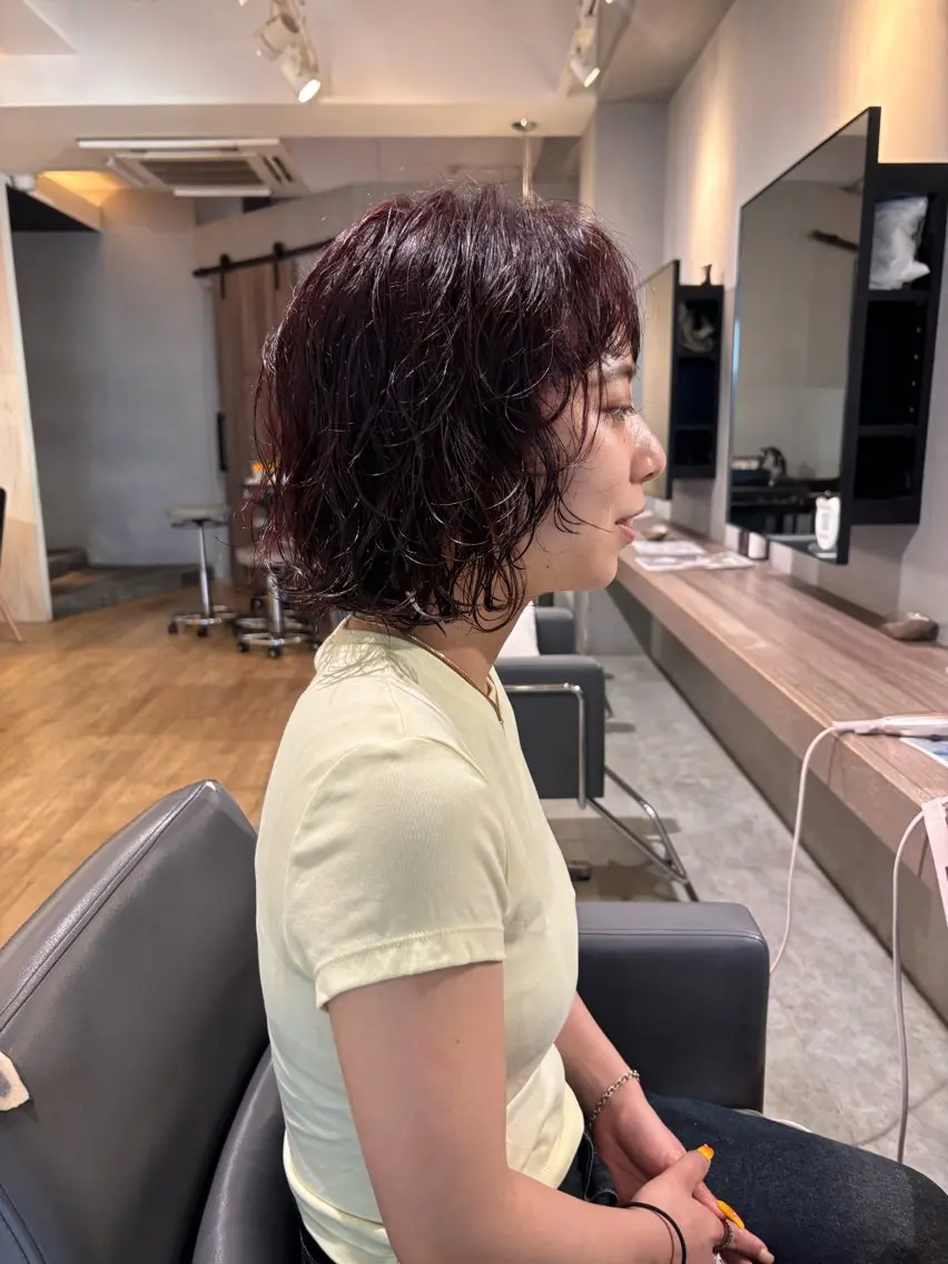 ショート ボブ カット パーマ 山本 千尋のヘアスタイル