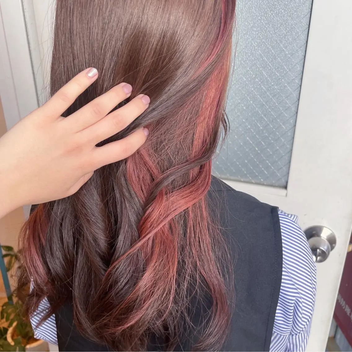 ロング カラー ヘアアレンジ ブリーチ ピンクカラー バイオレットカラー なつき/艶ピンク/ girly hairのヘアスタイル