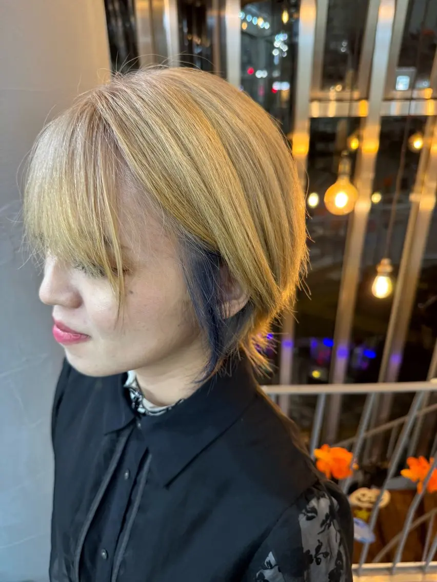 ショート カラー パーマ ヘアアレンジ ヘアカラー 大須/ブリーチ🎨 /エクステ/たかとのヘアスタイル