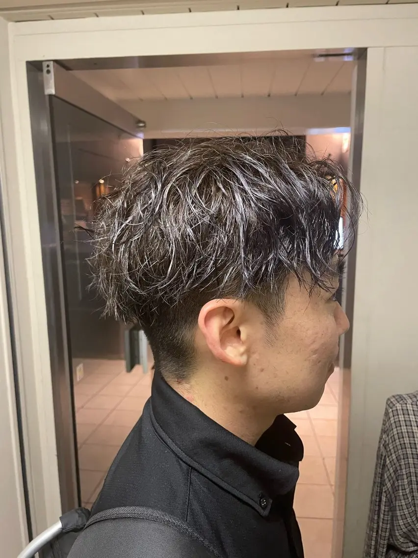 パーマ メンズ カット パーマ ヘアセット 心斎橋/メンズ /ルレイル/地形真希のヘアスタイル