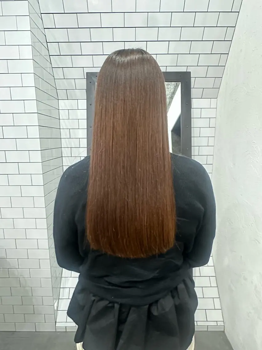 ロング カット 縮毛矯正 トリートメント 妙見 知洋のヘアスタイル