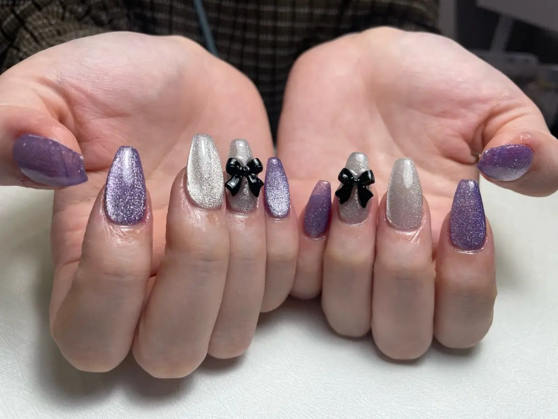 ネイル チークネイル 長さ出し フレンチネイル グラデーション キラキラネイル 中野駅から2分 MEO NAILのネイルデザイン