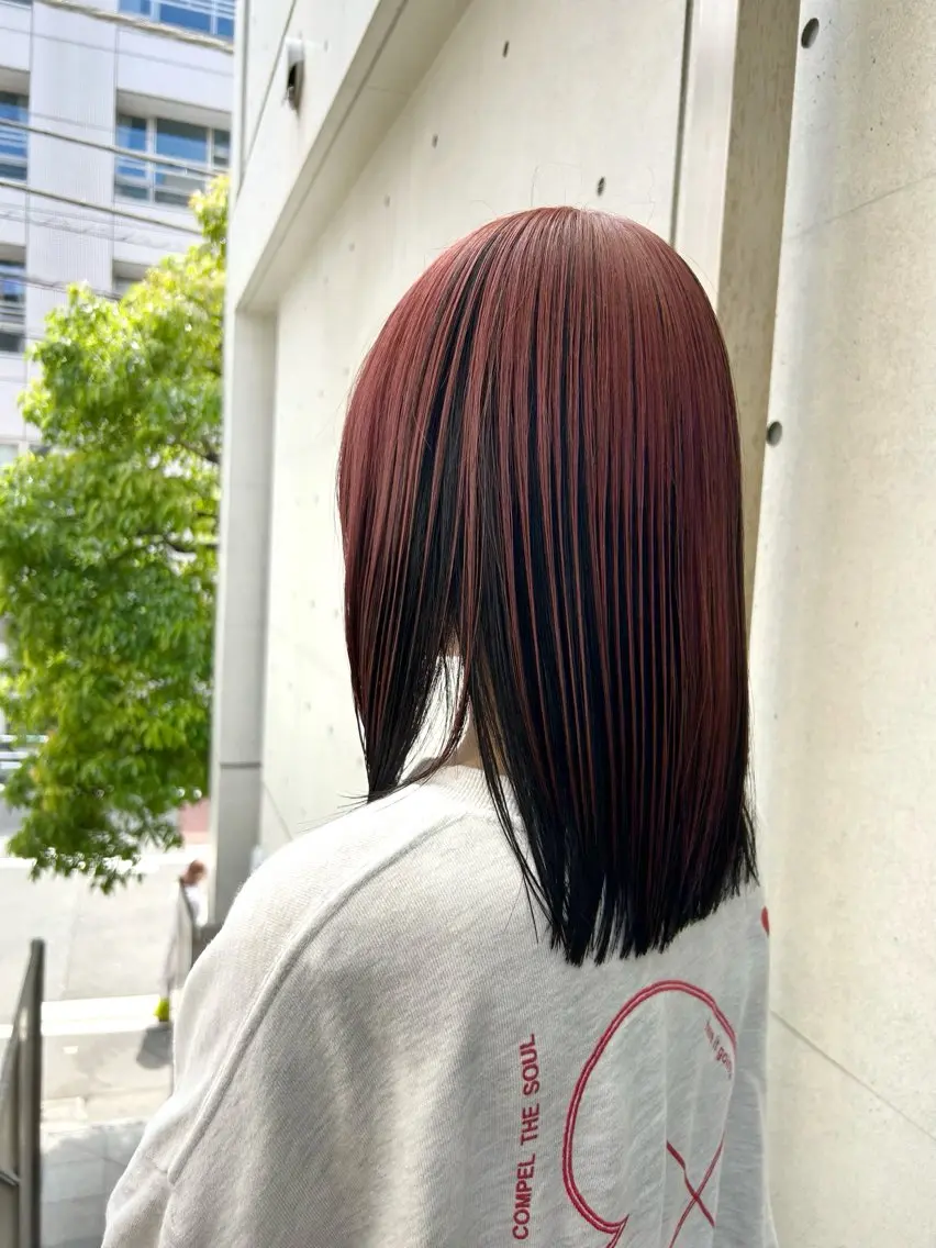 ミディアム ハイライト ヘアカラー トリートメント 髪質改善/艶カラー /レイヤーカット💛のヘアスタイル