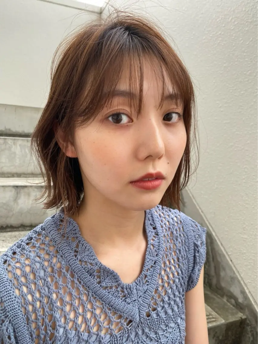 ミディアム カット ヘアカラー ITAKURA赤道 中山彩花のヘアスタイル