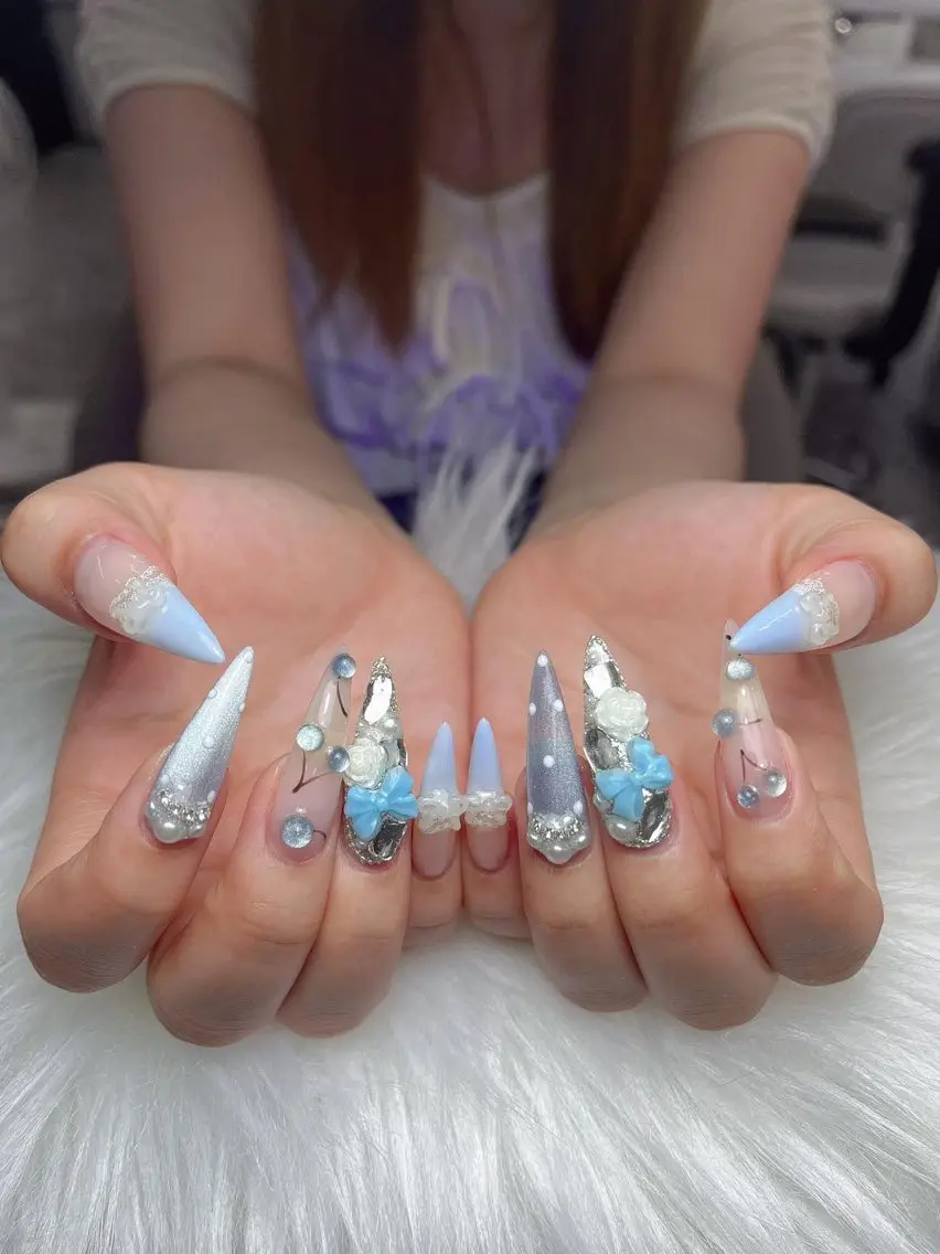 ネイル アートネイル 成人式 ジェルネイル ニュアンスネイル 夏ネイル ハンドネイル NIE MoMoのネイルデザイン