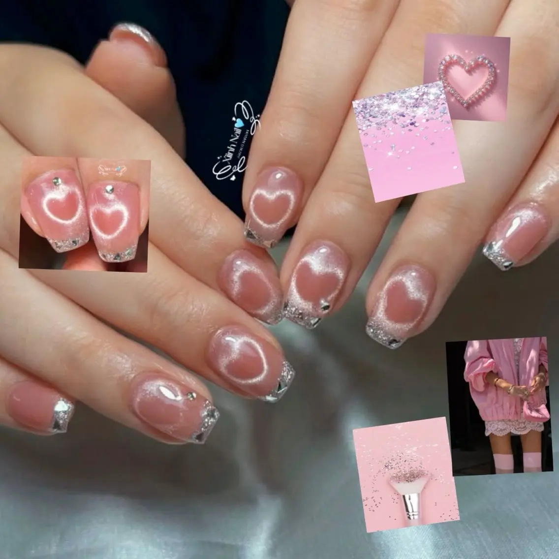 ネイル 長さ出し ガーリー 韓国ネイル 持ち込み ワンホンネイル ハンドネイル YURI NAILのネイルデザイン