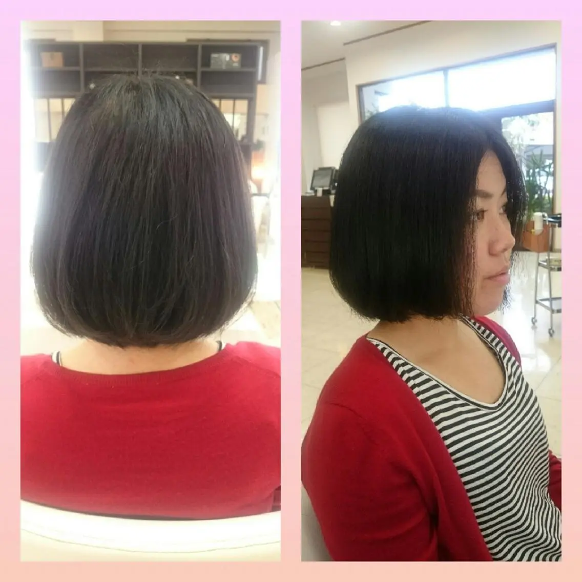 ショート ワンレンボブ ボブ キンジョウ エナミのヘアスタイル