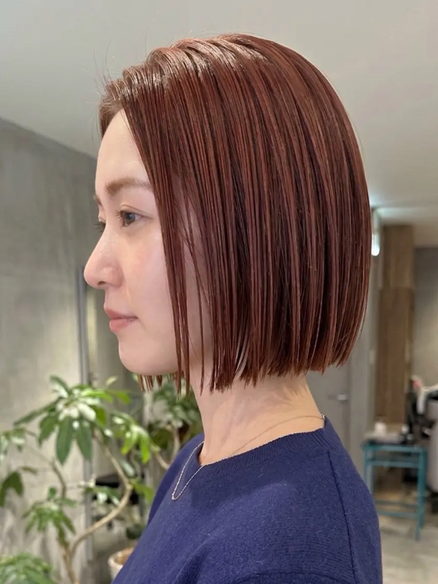 ショート オレンジブラウン ヘアカラー ⋆꙳ yui 𖤐のヘアスタイル