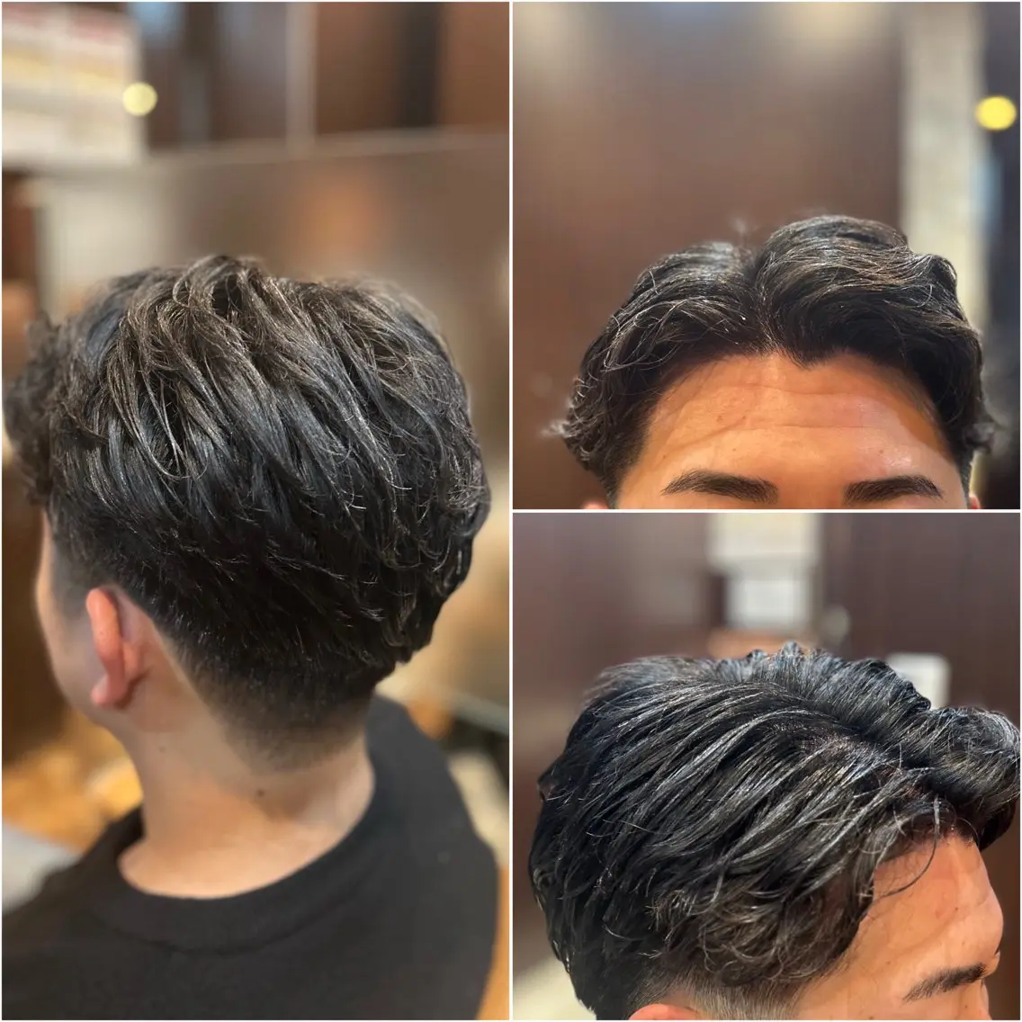 ミディアム パーマ メンズ 根尾 海咲のヘアスタイル