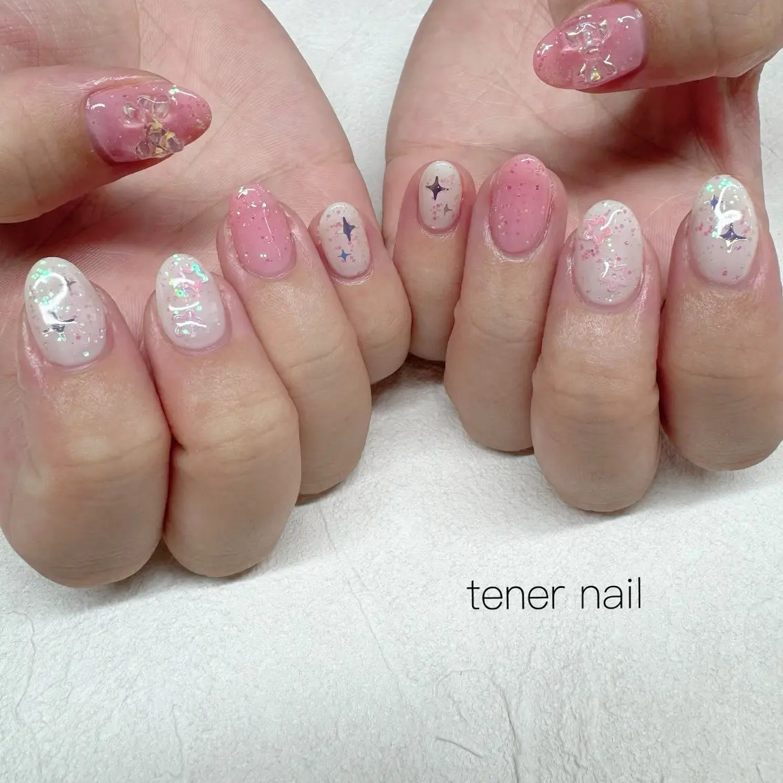 ネイル オーロラネイル ハンドネイル テネルネイル tener nailのネイルデザイン