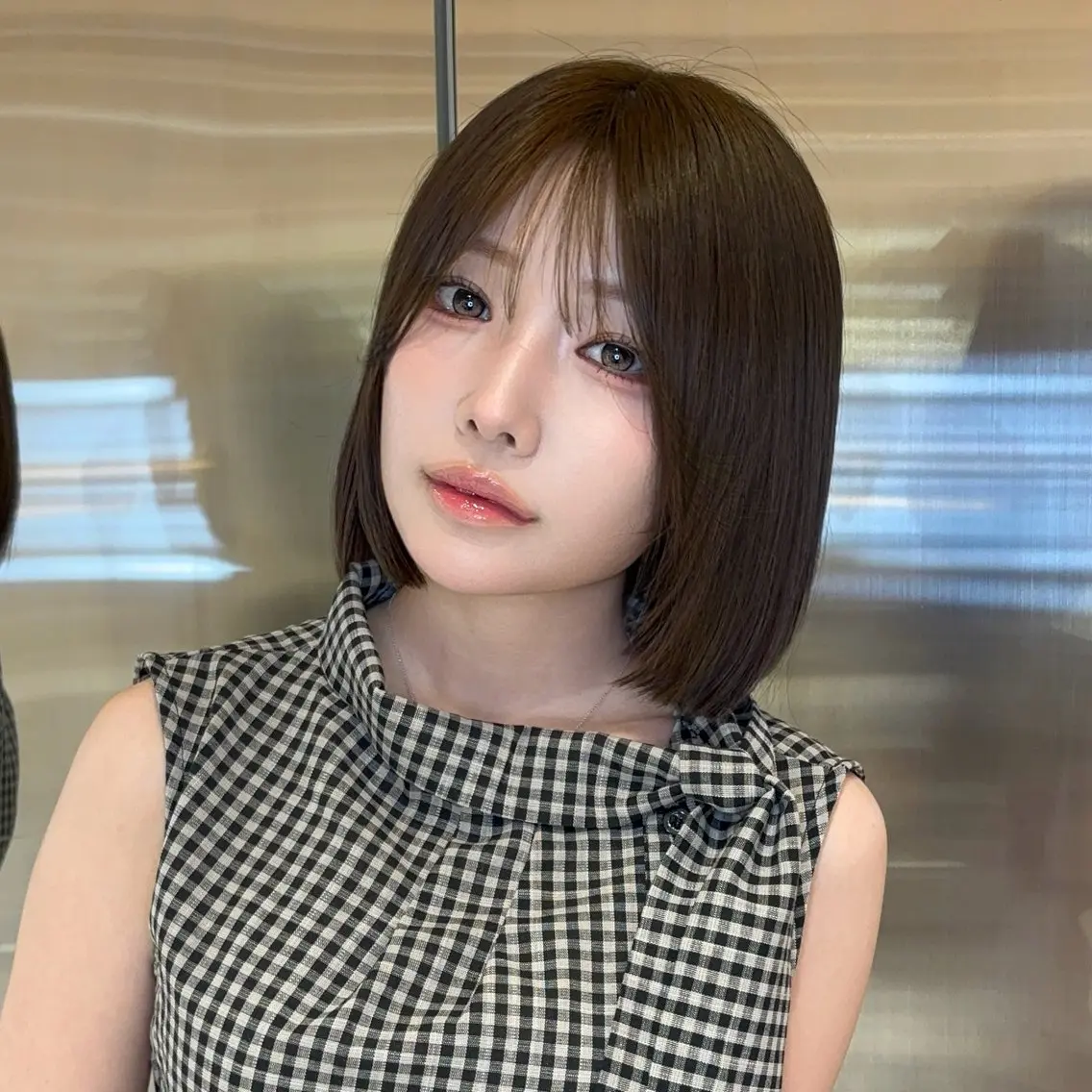 ミディアム カラー ヘアアレンジ ベージュカラー 透明感カラー ボブ 韓国風ヘア ワンホンヘア 韓国ヘア/ レイヤー/Rumiのヘアスタイル