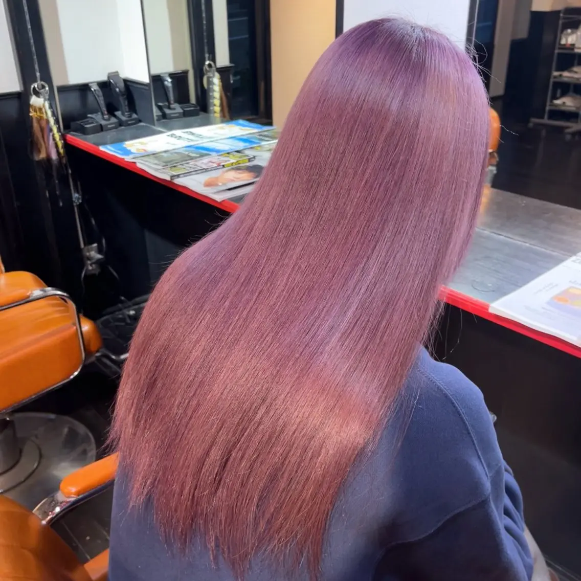 ロング カラー ブリーチ ヘアカラー スズキ リコのヘアスタイル
