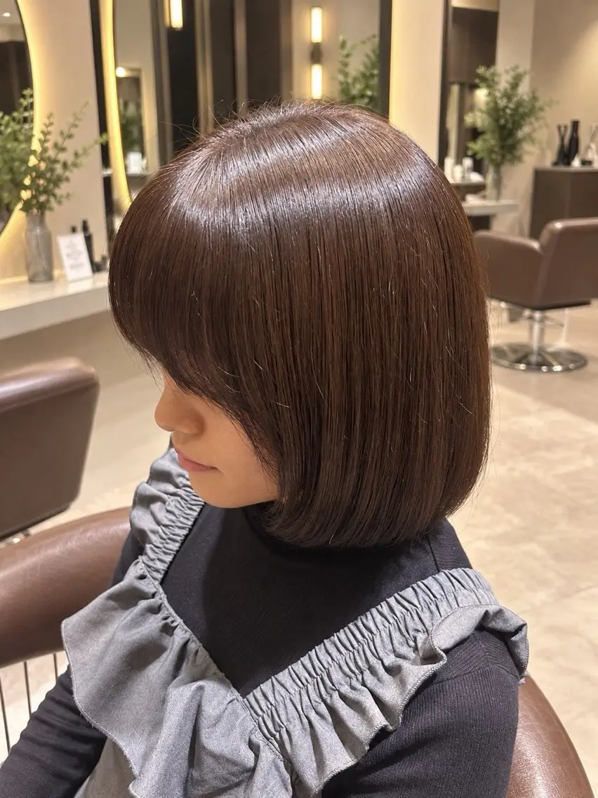 ミディアム カラー 透明感カラー オリーブカラー カット ヘアカラー 艶髪カラー🤍ྀི MISAKI🩷ྀིのヘアスタイル