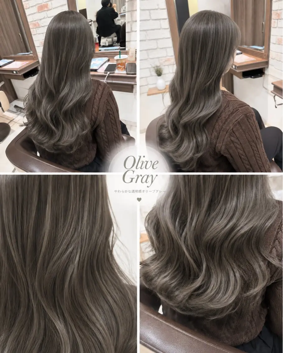 ミディアム カラー 透明感カラー グレージュ オレンジ ヘアカラー トリートメント ブリーチ🎨デザイン カラー/れいじ🩶のヘアスタイル