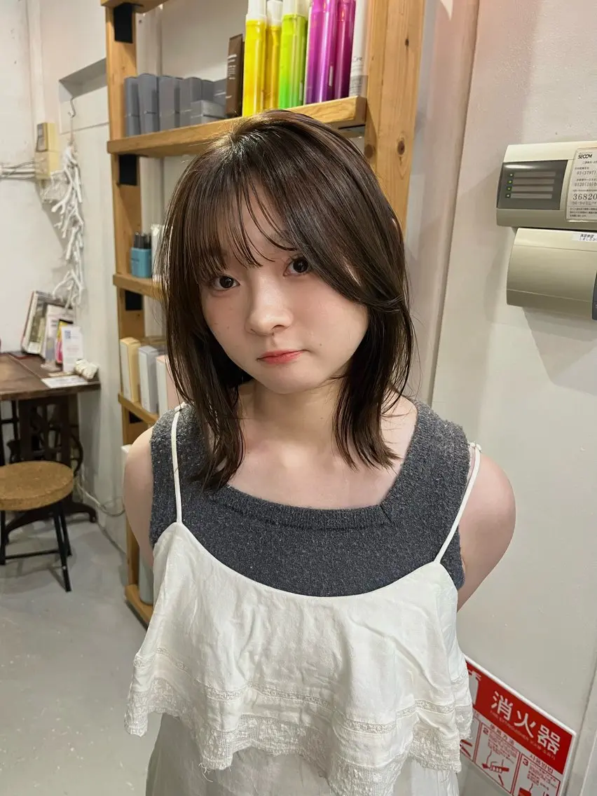 ミディアム カラー ヘアカラー ナチュラルかわいい yui⋆𐙚 ̊.のヘアスタイル