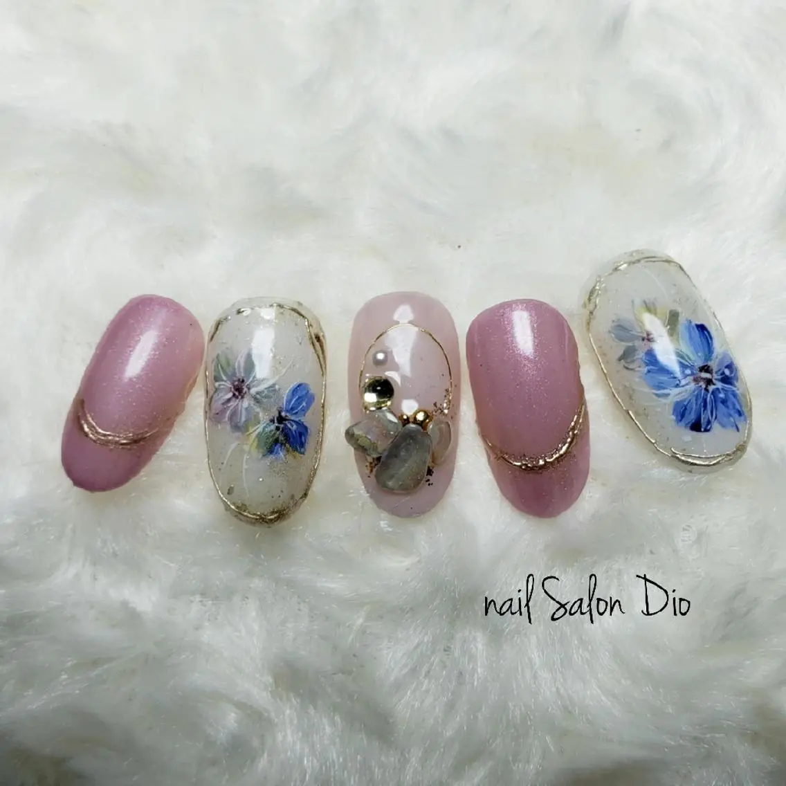 ネイル フラワーネイル 春ネイル ハンドネイル Nail salon Dioのネイルデザイン