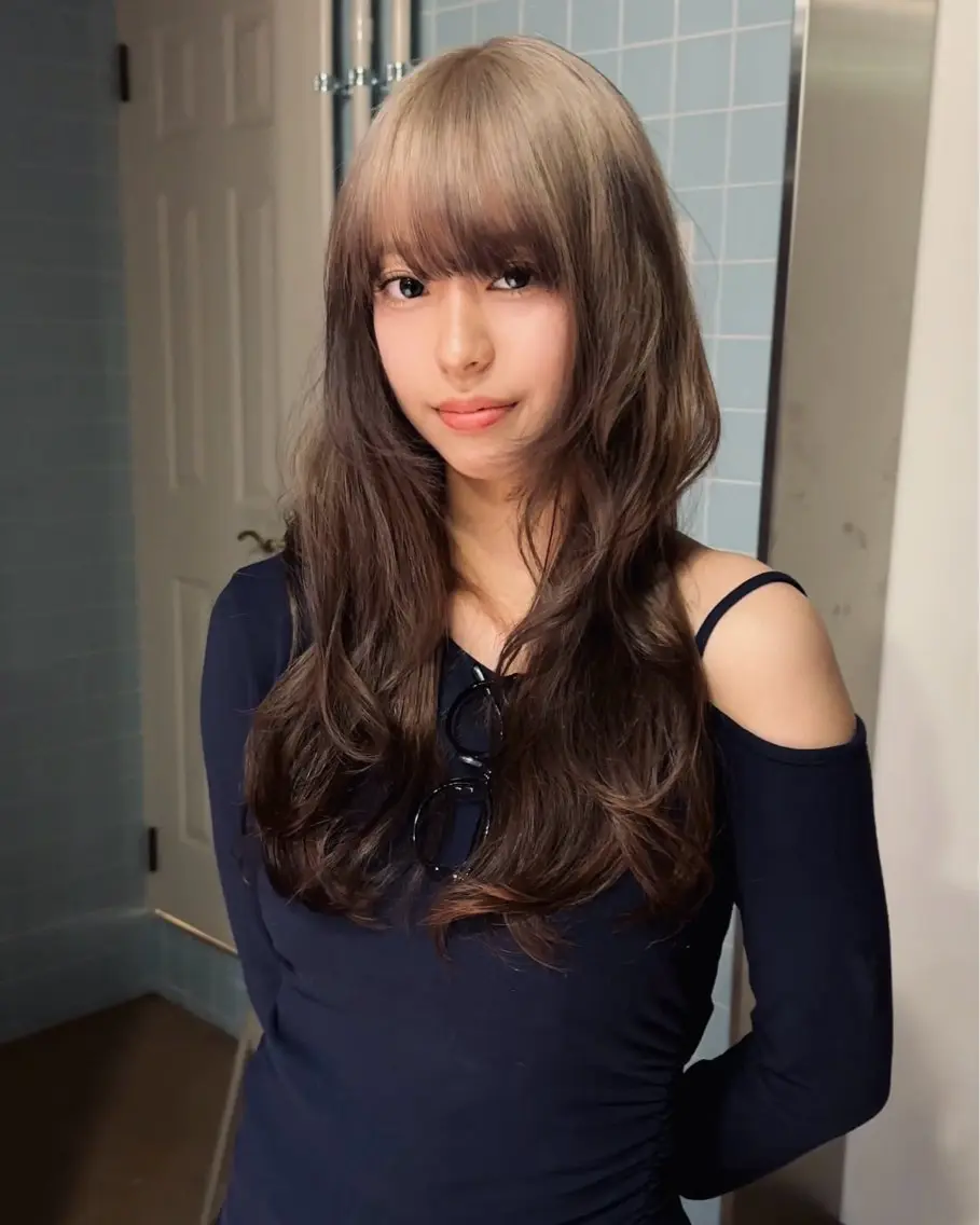 ロング 顔まわりレイヤー レイヤーカット ウルフカット ウルフ/レイヤー/ 渋谷🔮Yudaiのヘアスタイル