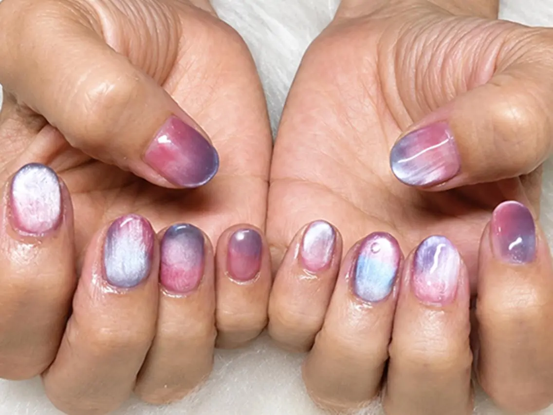 ネイル ピンク パープル ハンドネイル Yuika. Hのネイルデザイン
