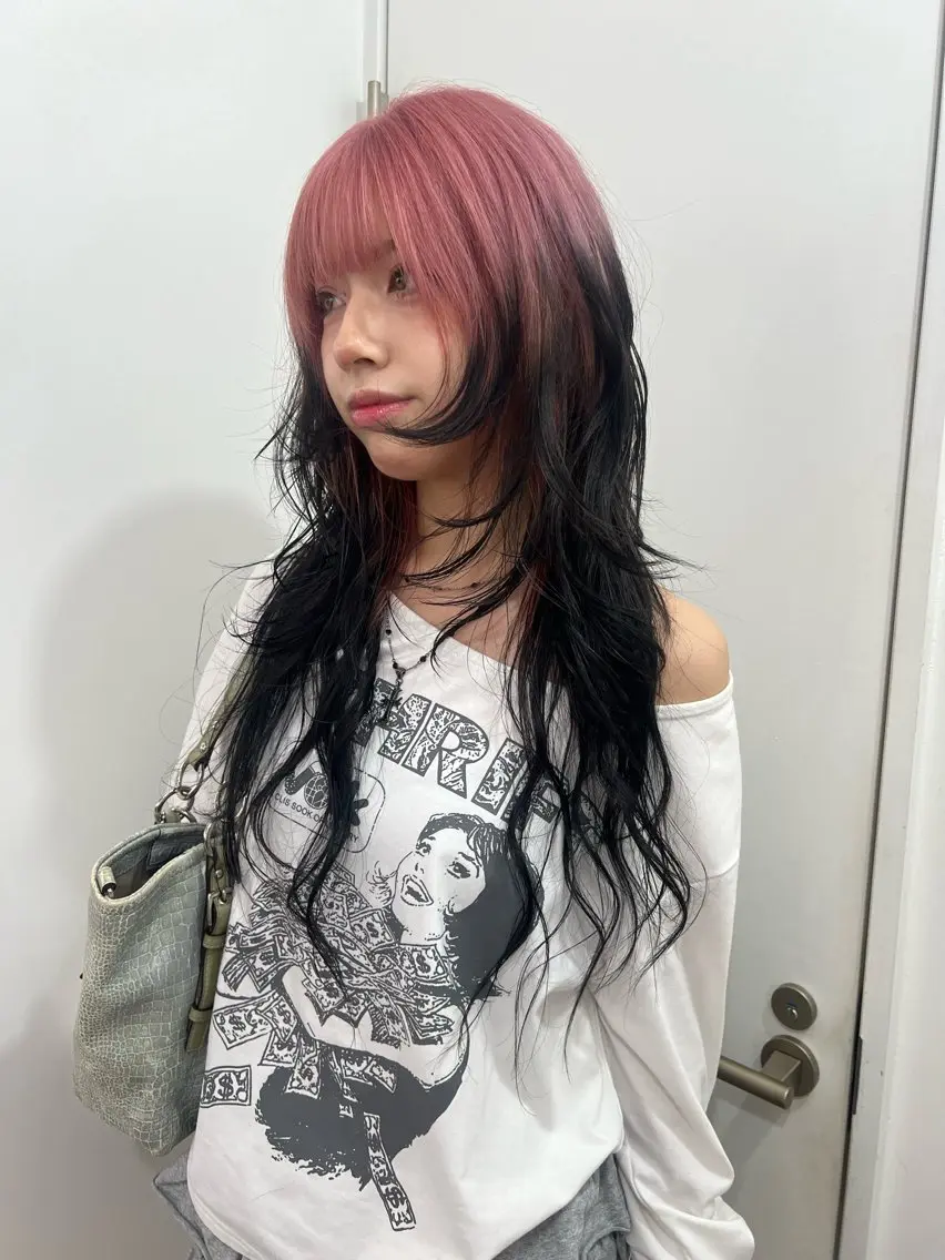 ロング ヘアカラー トリートメント 💥ウルフカット デザインあんな💥のヘアスタイル
