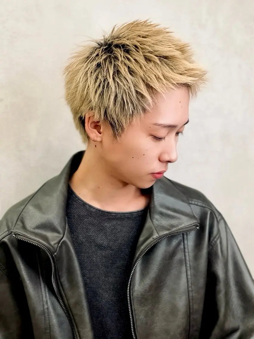 ショート カラー パーマ メンズ 石満 諒 メンズ縮毛矯正のヘアスタイル