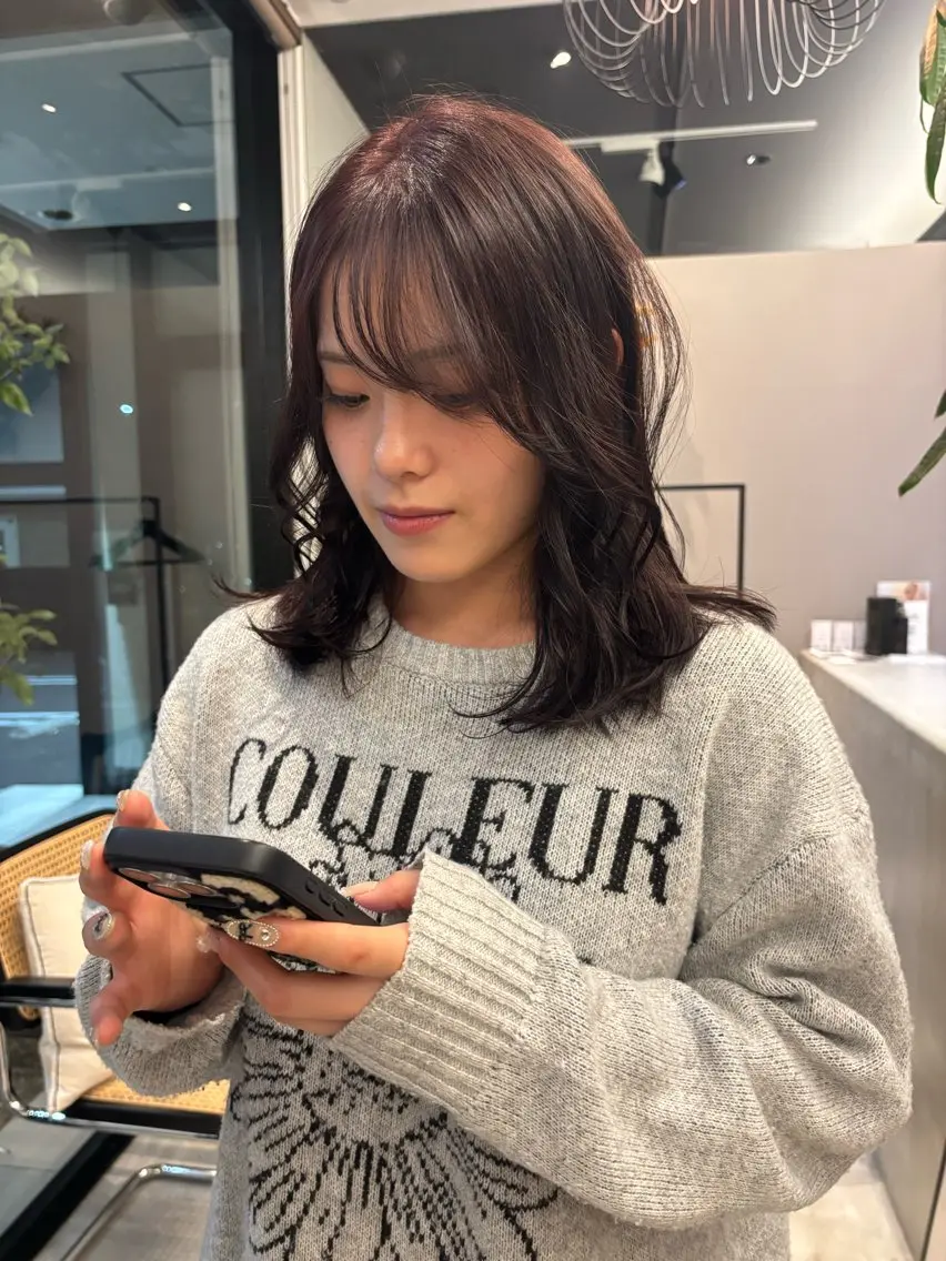 ミディアム カラー ラベンダーカラー ピンクカラー ピンクラベンダー miyu /niilのヘアスタイル