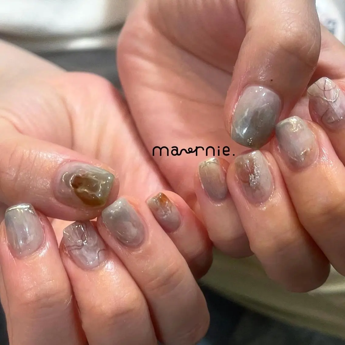 ネイル 持ち込み ニュアンスネイル フットネイル ハンドケア nail room marnie.のネイルデザイン