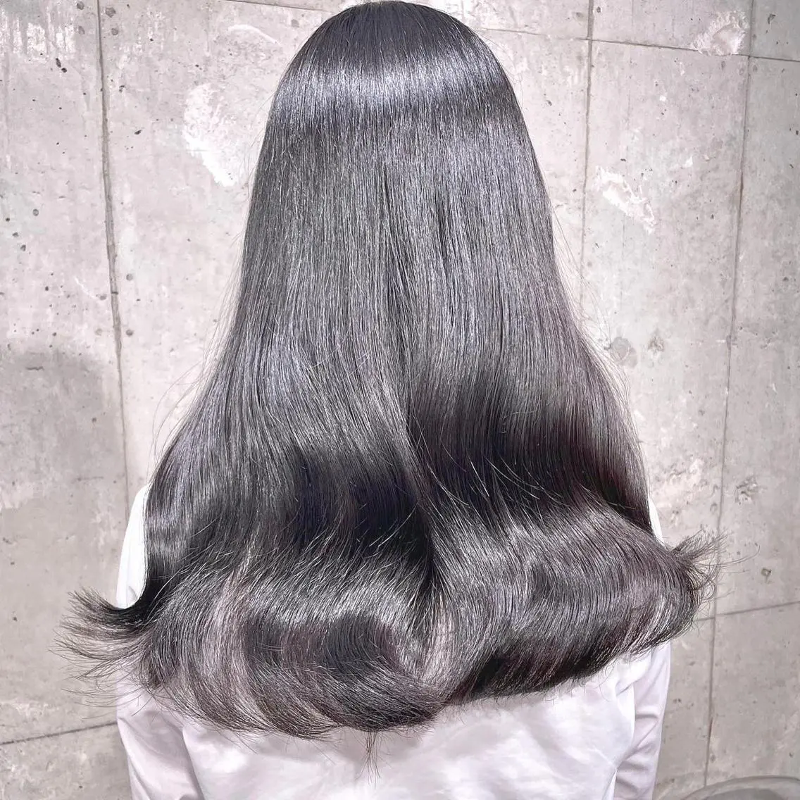 ミディアム カラー パーマ ヘアアレンジ 韓国風ベージュ🤎 赤みなし🌿横浜🤎のヘアスタイル