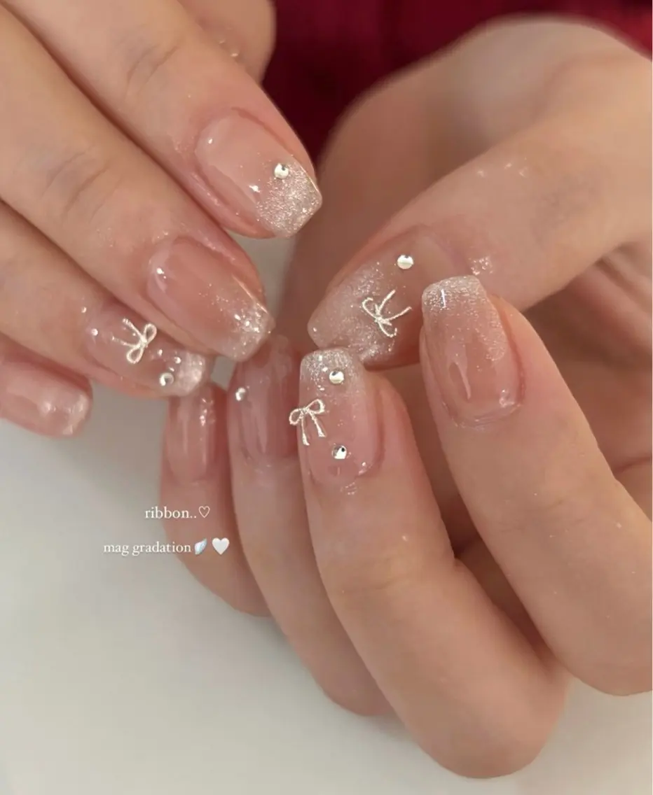 ネイル アートネイル オーロラネイル チークネイル 長さ出し フットネイル ハンドネイル Blossom nail_研修のネイルデザイン